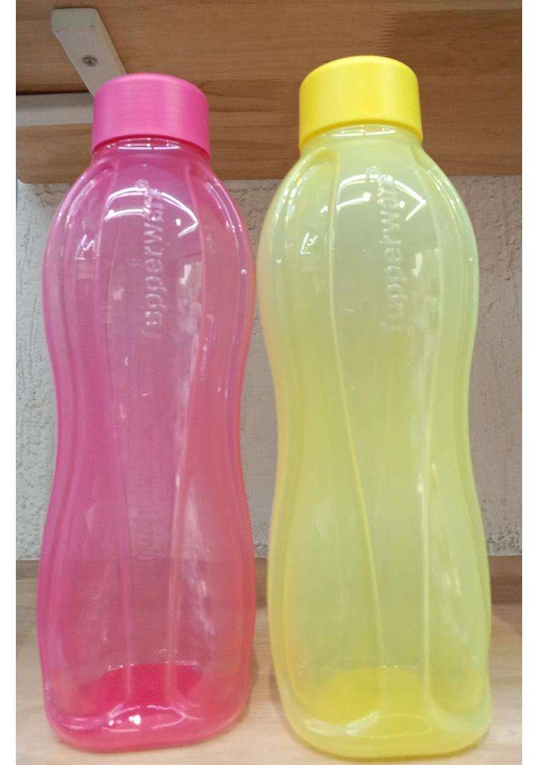 Tupperware Aquasafe Plastic Round Bottle Set of Bottle | 1 L | 1.1 Qt | 2-Piece Set - Indya