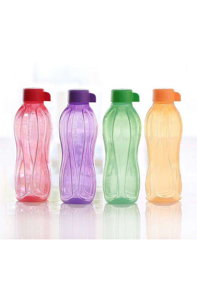 Tupperware Aquasafe Plastic Bottle | 500 ml | 16.9 fl oz | 4-Piece Set - Indya