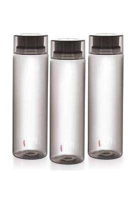 CELLO H2O Round Unbreakable Plastic Water Bottle | 1 L | 1.1 Qt | 3-Piece Set | Leak Proof