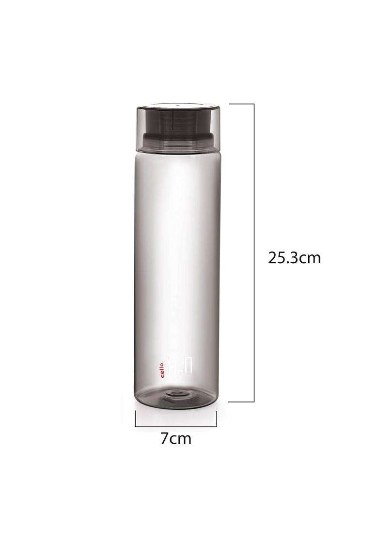 CELLO H2O Round Unbreakable Plastic Water Bottle | 1 L | 1.1 Qt | 3-Piece Set | Leak Proof - Indya