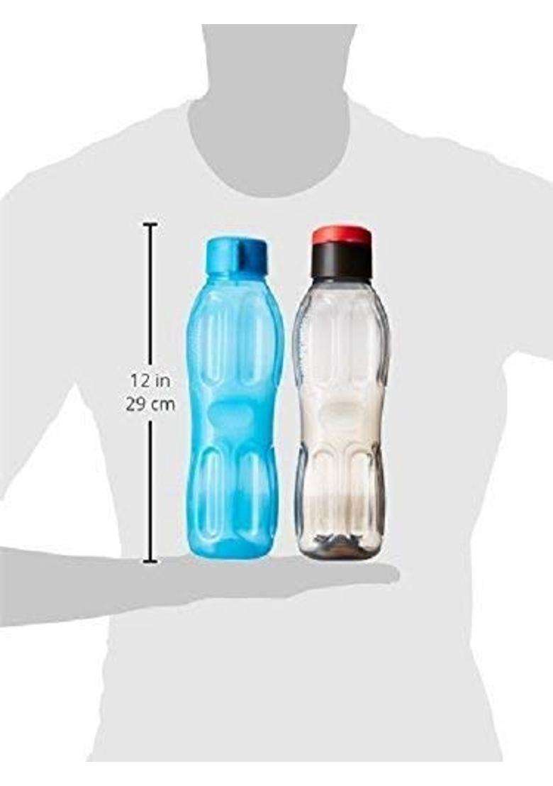 SIGNORA WARE SignoraWare Fliptop BPA Free Plastic Aqua Water Bottle Set | 1 L | 1.1 Qt | 3-Piece Set | Leak Proof - Indya