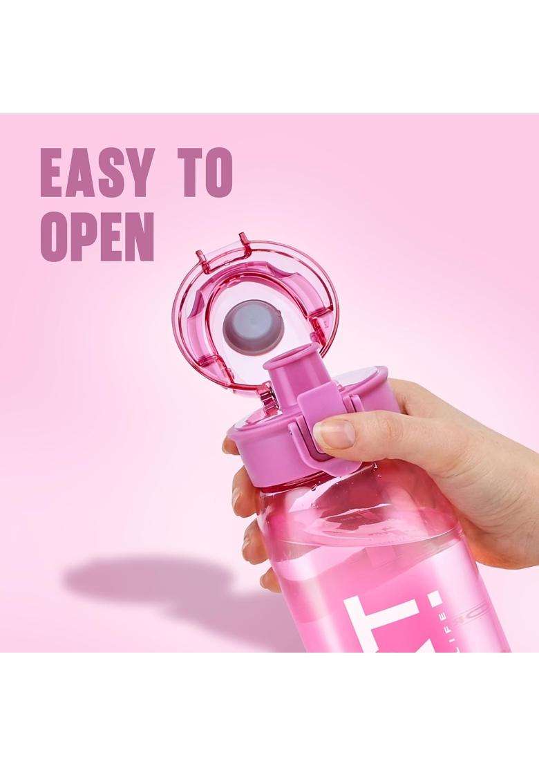 Nayasa Turbine BPA Free Plastic Water Bottle | 1000 ml | 33.8 fl oz | Leak Proof - Indya