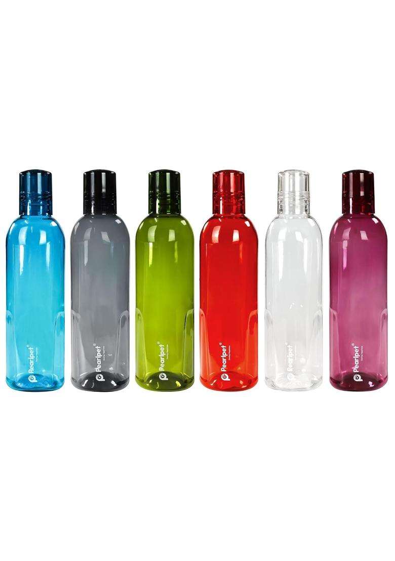 PEARLPET Trion- BPA-free Plastic Water Bottle Pcs | 500 ml | 16.9 fl oz | 6-Piece Set - Indya
