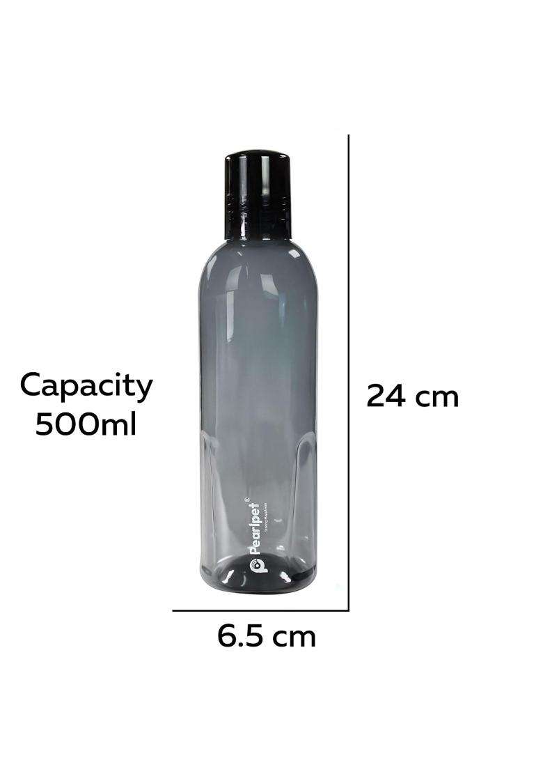PEARLPET Trion- BPA-free Plastic Water Bottle Pcs | 500 ml | 16.9 fl oz | 6-Piece Set - Indya