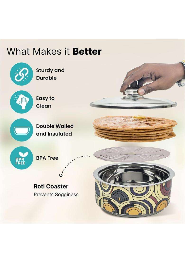 The Better Home Stainless Steel Insulated Casserole | 2.5 L | 2.6 Qt - Indya