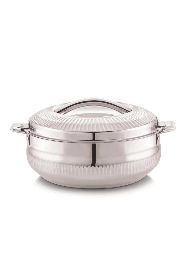 CELLO Aroma 2000 Insulated Stainless Steel Casserole Hot Pot Box for Daily Use Silver | 2000 ml | 67.6 fl oz | Food Safe - Indya