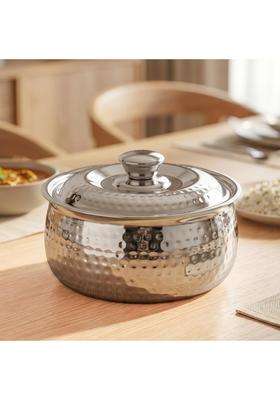 Nestasia Stainless Steel Insulated Casserole with Lid | 2000 ml | 67.6 fl oz | BPA Free | Hammered Finish | Food Safe | Rust Resistant