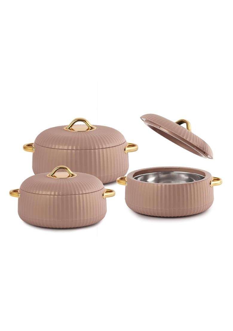 CELLO Aurum Insulated Casserole Hot Pot Box Pcs | 1000 ml | 33.8 fl oz | 3-Piece Set - Indya