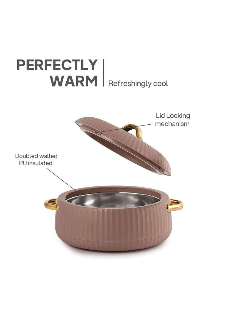 CELLO Aurum Insulated Casserole Hot Pot Box Pcs | 1000 ml | 33.8 fl oz | 3-Piece Set - Indya