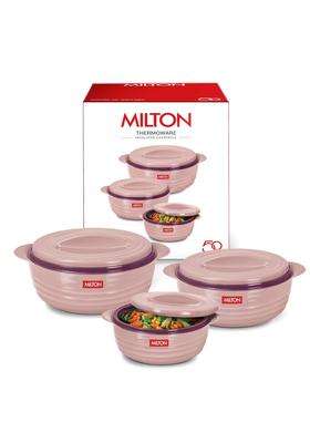 MILTON Aspire Jr. Serving Casserole Double Walled Inner Stainless Steel | 350 ml | 11.8 fl oz | 3-Piece Set | Insulated