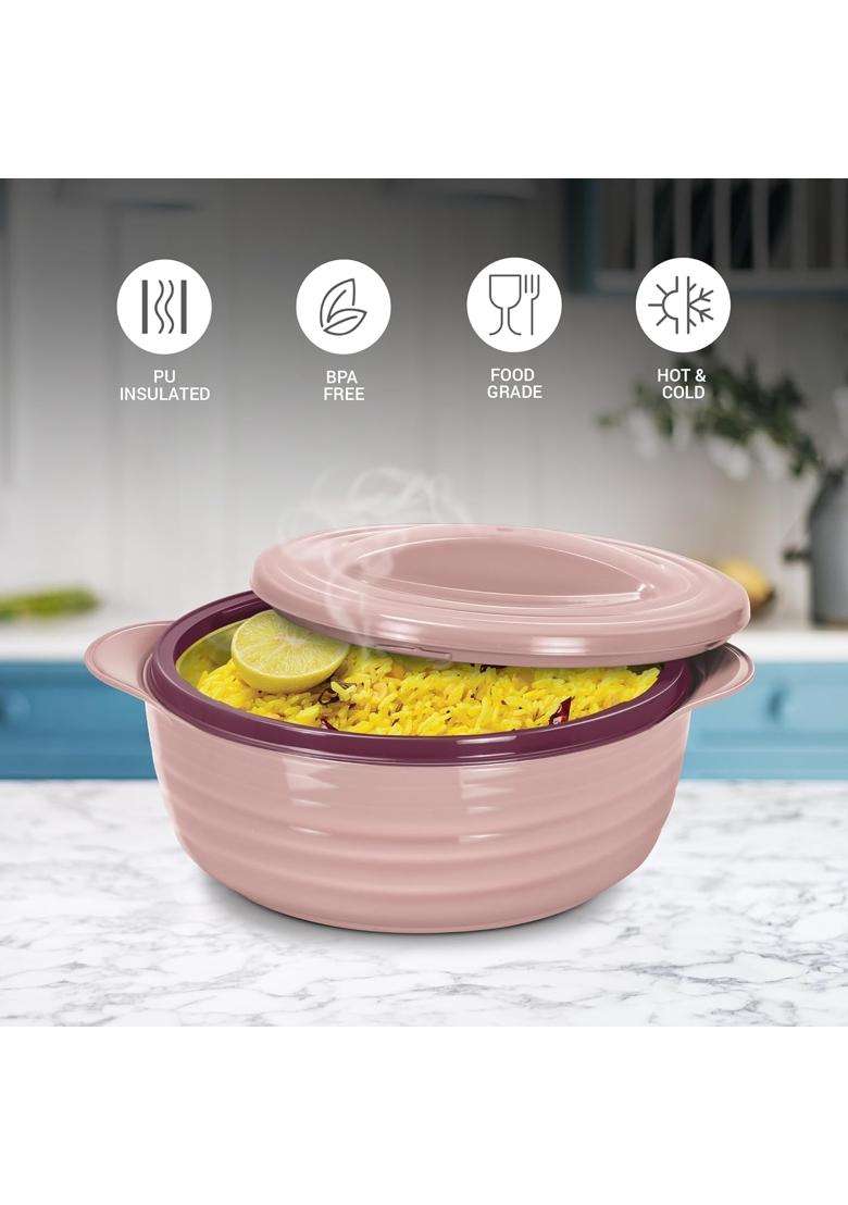 MILTON Aspire Jr. Serving Casserole Double Walled Inner Stainless Steel | 350 ml | 11.8 fl oz | 3-Piece Set | Insulated - Indya