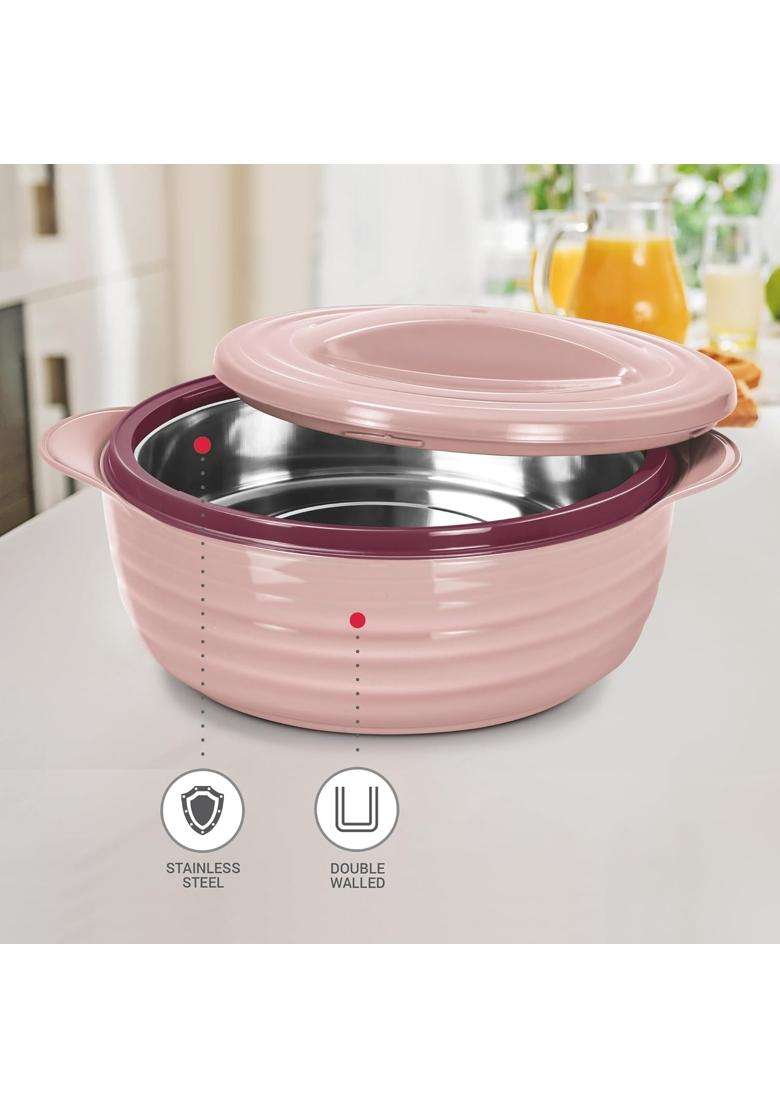 MILTON Aspire Jr. Serving Casserole Double Walled Inner Stainless Steel | 350 ml | 11.8 fl oz | 3-Piece Set | Insulated - Indya