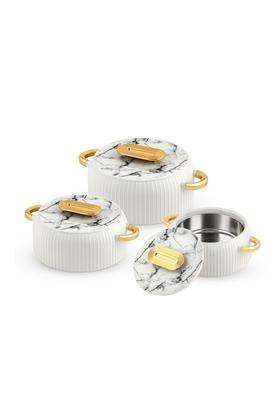 CELLO Castella Insulated Steel Casserole Pcs | 1000 ml | 33.8 fl oz | 3-Piece Set