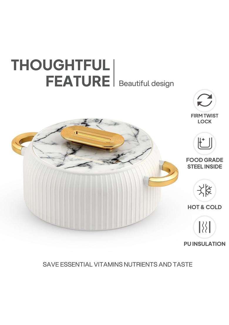 CELLO Castella Insulated Steel Casserole Pcs | 1000 ml | 33.8 fl oz | 3-Piece Set - Indya