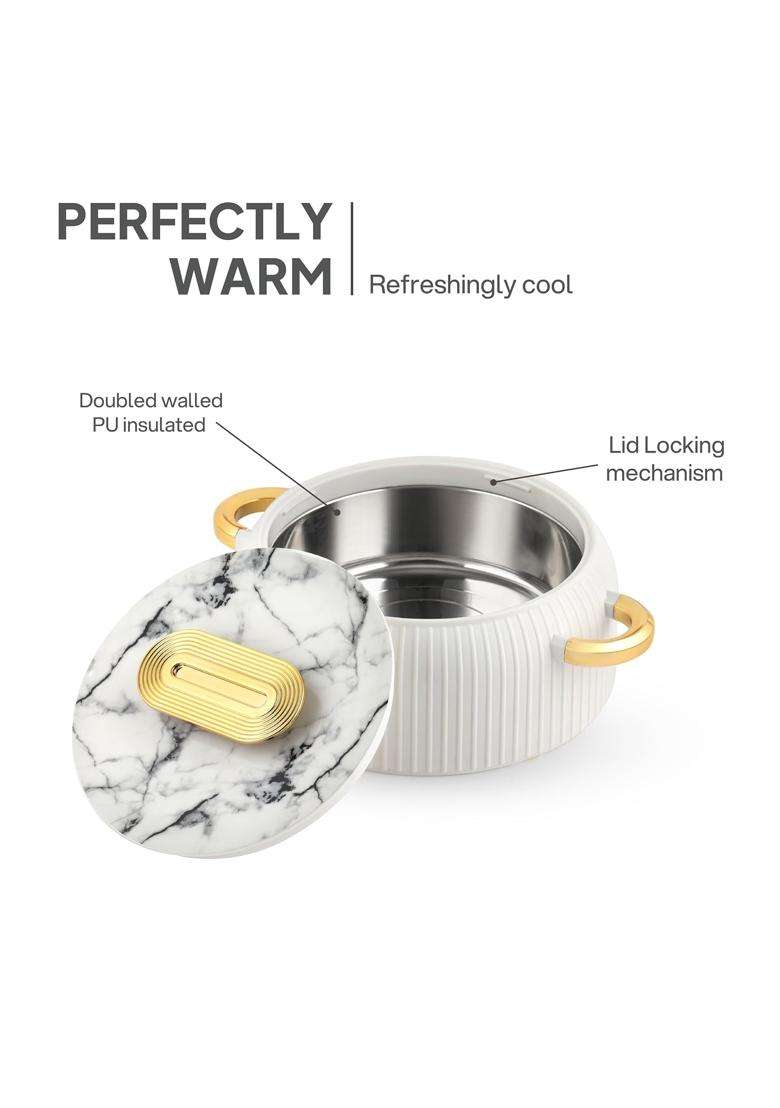 CELLO Castella Insulated Steel Casserole Pcs | 1000 ml | 33.8 fl oz | 3-Piece Set - Indya