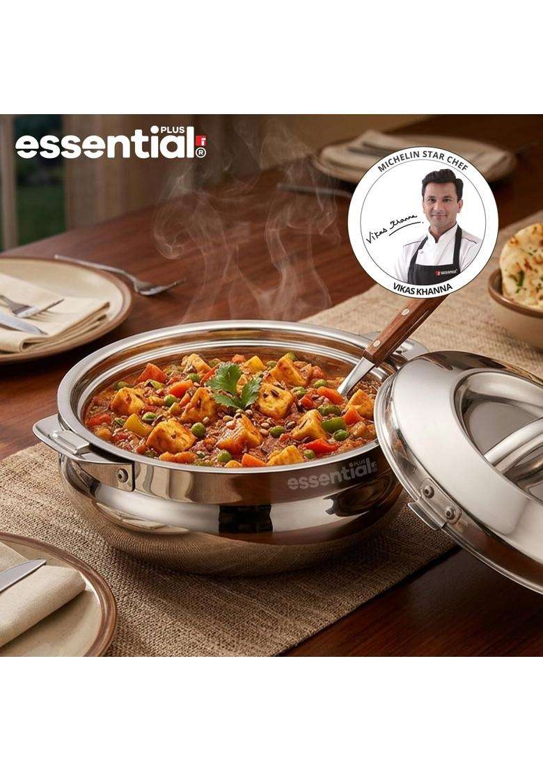 BERGNER Essential Plus Stainless Steel Belly Hot Pot | 2000 ml | 67.6 fl oz | Insulated | Food Safe - Indya