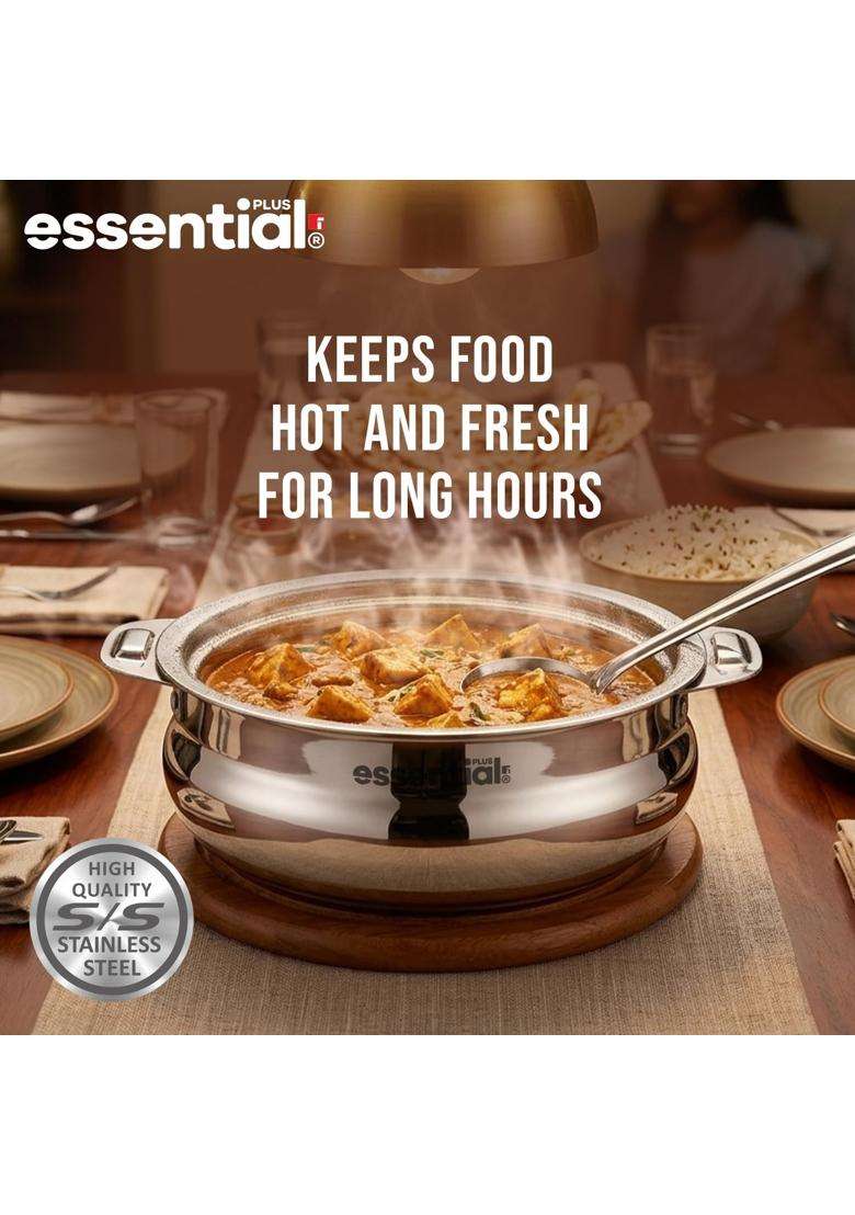 BERGNER Essential Plus Stainless Steel Belly Hot Pot | 2000 ml | 67.6 fl oz | Insulated | Food Safe - Indya