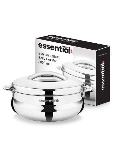 BERGNER Essential Plus Stainless Steel Belly Hot Pot | 2000 ml | 67.6 fl oz | Insulated | Food Safe