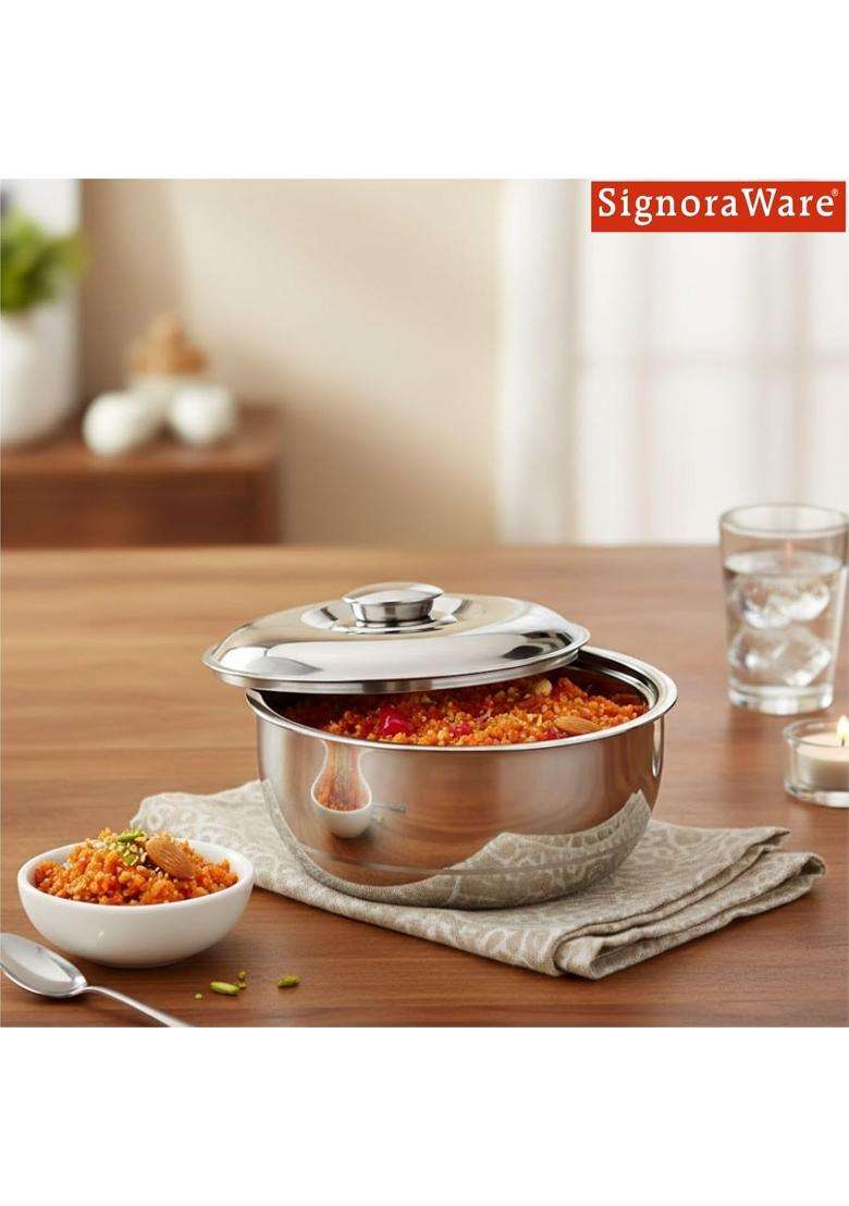 SIGNORA WARE Signoraware Double Wall Stainless Steel Casserole | 500 ml | 16.9 fl oz | Insulated - Indya