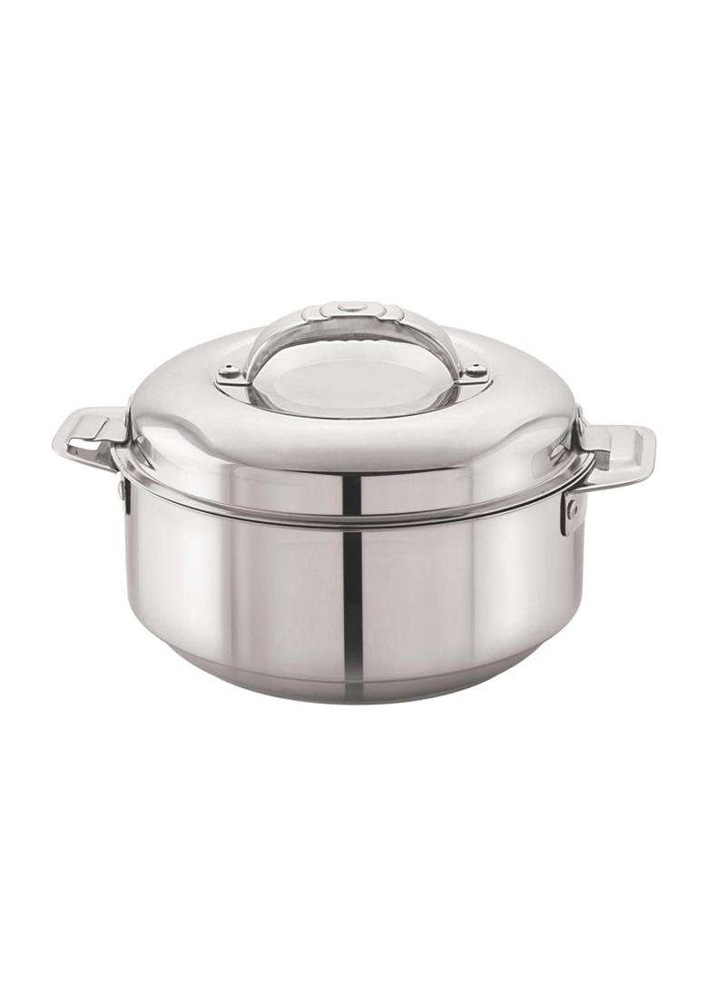 CELLO Maxima Insulated Casserole Hot Pot for Kitchen Silver | 2000 ml | 67.6 fl oz - Indya