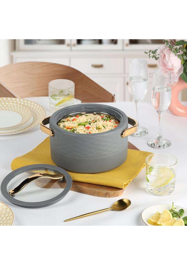 CELLO Velvetto Deluxe 2500 Insulated Casserole Hot Box for Kitchen | 2500 ml | 84.5 fl oz - Indya