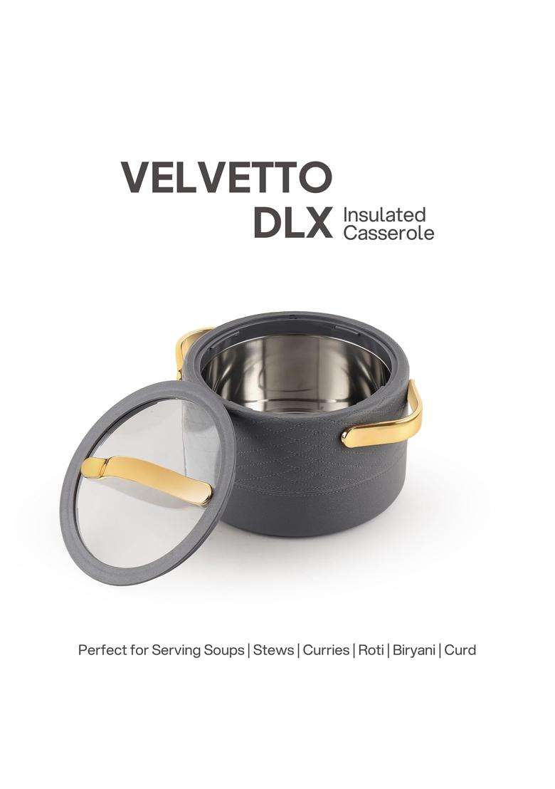CELLO Velvetto Deluxe 2500 Insulated Casserole Hot Box for Kitchen | 2500 ml | 84.5 fl oz - Indya