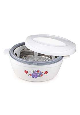 CELLO Roti Plus Insulated Casserole Hot Pot Box Case with Lid White and Grey | 2500 ml | 84.5 fl oz