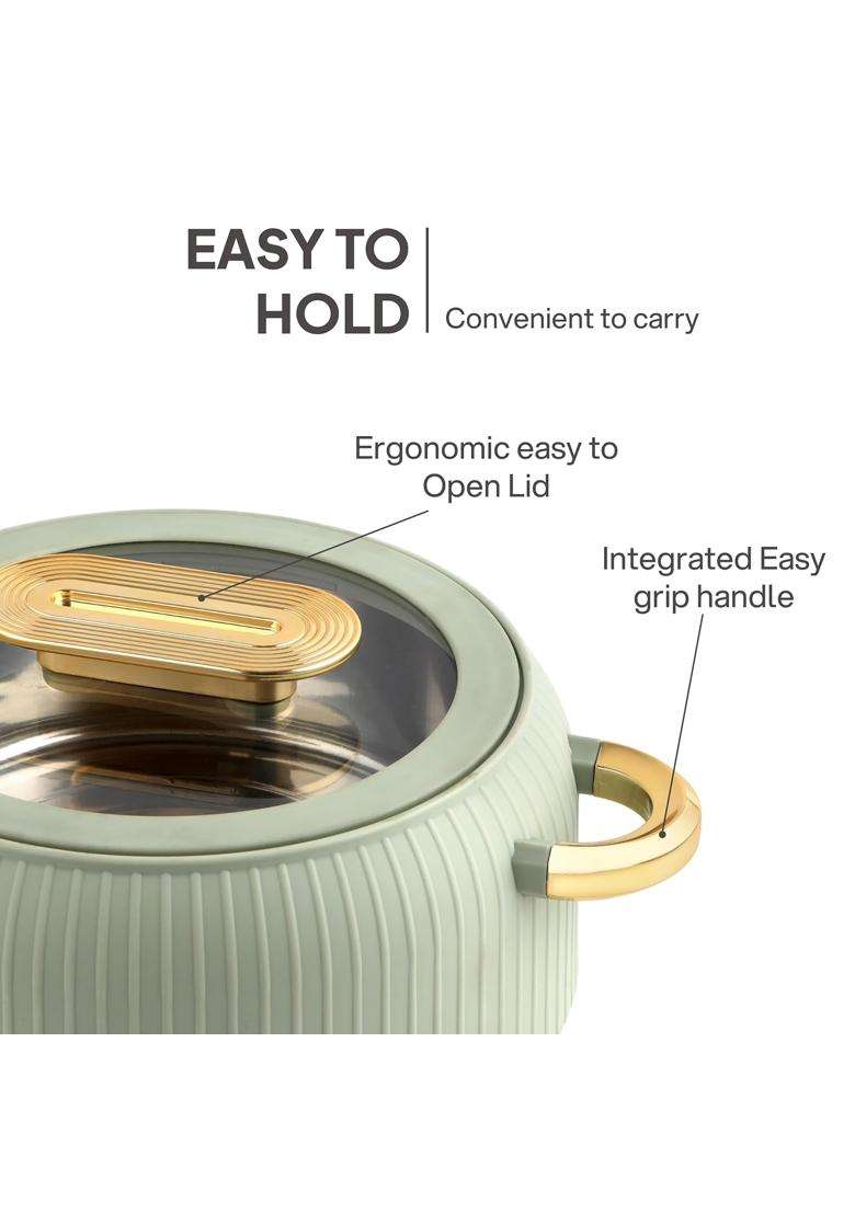 CELLO Castella Deluxe 1000 Insulated Steel Casserole Hot Box for Kitchen | 1000 ml | 33.8 fl oz - Indya