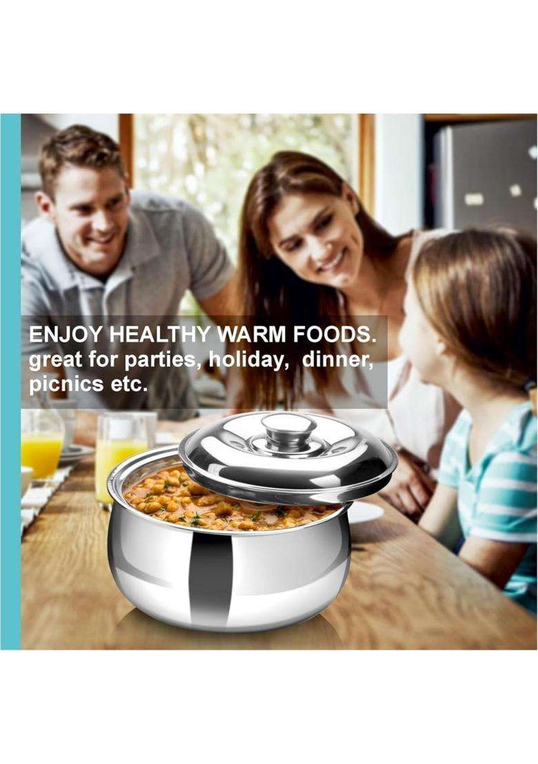 SIGNORA WARE SignoraWare Hot Delight Stainless Steel Casserole | 3 L | 3.2 Qt - Indya