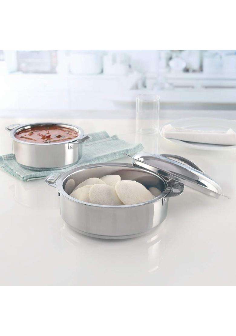 Borosil Stainless Steel Insulated Server Casserole | 1.2 L | 1.3 Qt | With Lid - Indya