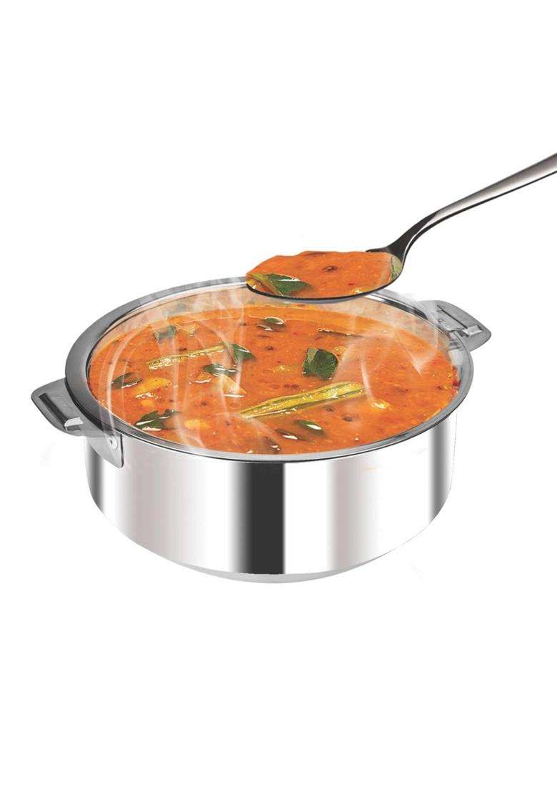 Borosil Stainless Steel Insulated Server Casserole | 1.2 L | 1.3 Qt | With Lid - Indya