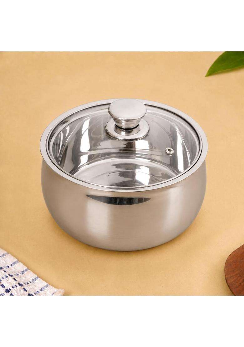 Nestasia Stainless Steel Insulated Casserole Set with Glass Lid | 1000 ml | 33.8 fl oz | BPA Free | Food Safe | Rust Resistant - Indya