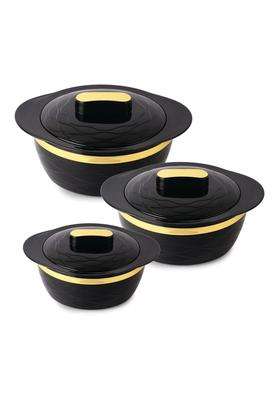 CELLO Gold Crust Insulated Casserole | 500 ml | 16.9 fl oz | 3-Piece Set