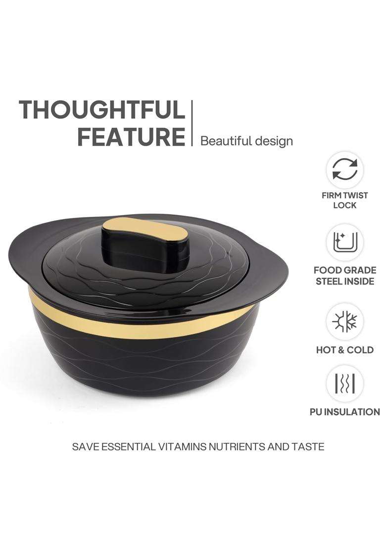 CELLO Gold Crust Insulated Casserole | 500 ml | 16.9 fl oz | 3-Piece Set - Indya