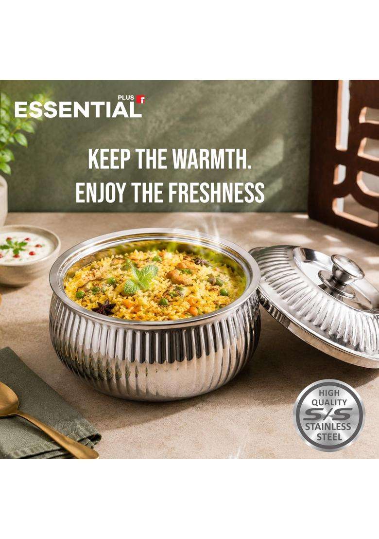 BERGNER Essential Plus Stainless Steel Stripe Hot Pot | 2000 ml | 67.6 fl oz | Insulated | Food Safe - Indya