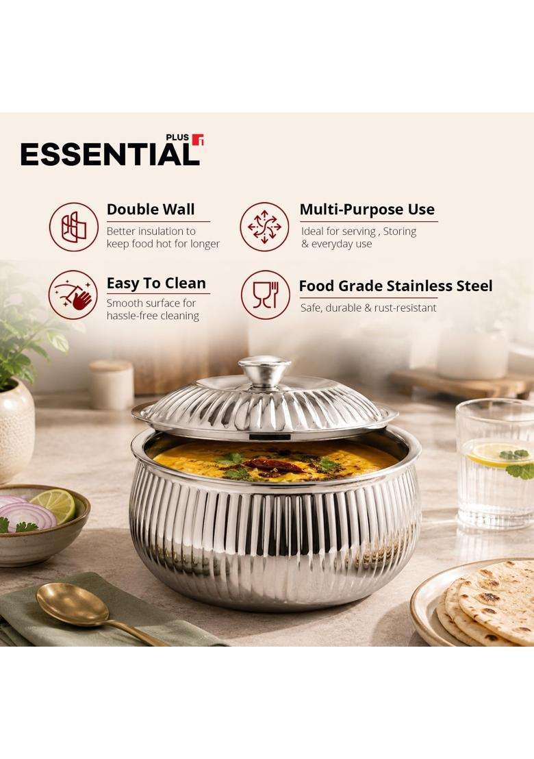 BERGNER Essential Plus Stainless Steel Stripe Hot Pot | 2000 ml | 67.6 fl oz | Insulated | Food Safe - Indya