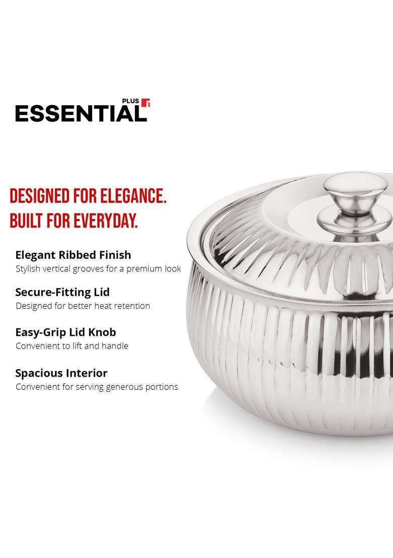 BERGNER Essential Plus Stainless Steel Stripe Hot Pot | 2000 ml | 67.6 fl oz | Insulated | Food Safe - Indya