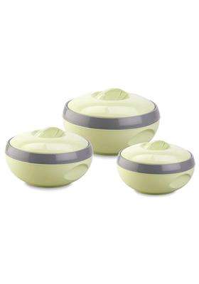 ASIAN Plastic Venus Inner Stainless Steel Casserole Gift Royal | 1000 ml | 33.8 fl oz | 3-Piece Set | BPA Free | Insulated | Food Safe