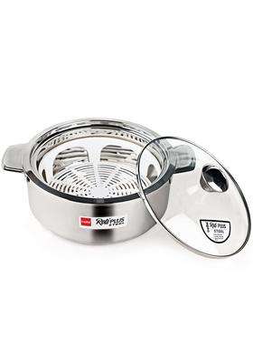 CELLO Roti Plus Insulated Stainless Steel Casserole Hot Pot Case Box with Glass Lid | 1000 ml | 33.8 fl oz