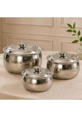 Nestasia Stainless Steel Insulated Casserole with Lid | 1000 ml | 33.8 fl oz | 3-Piece Set | BPA Free | Food Safe | Rust Resistant