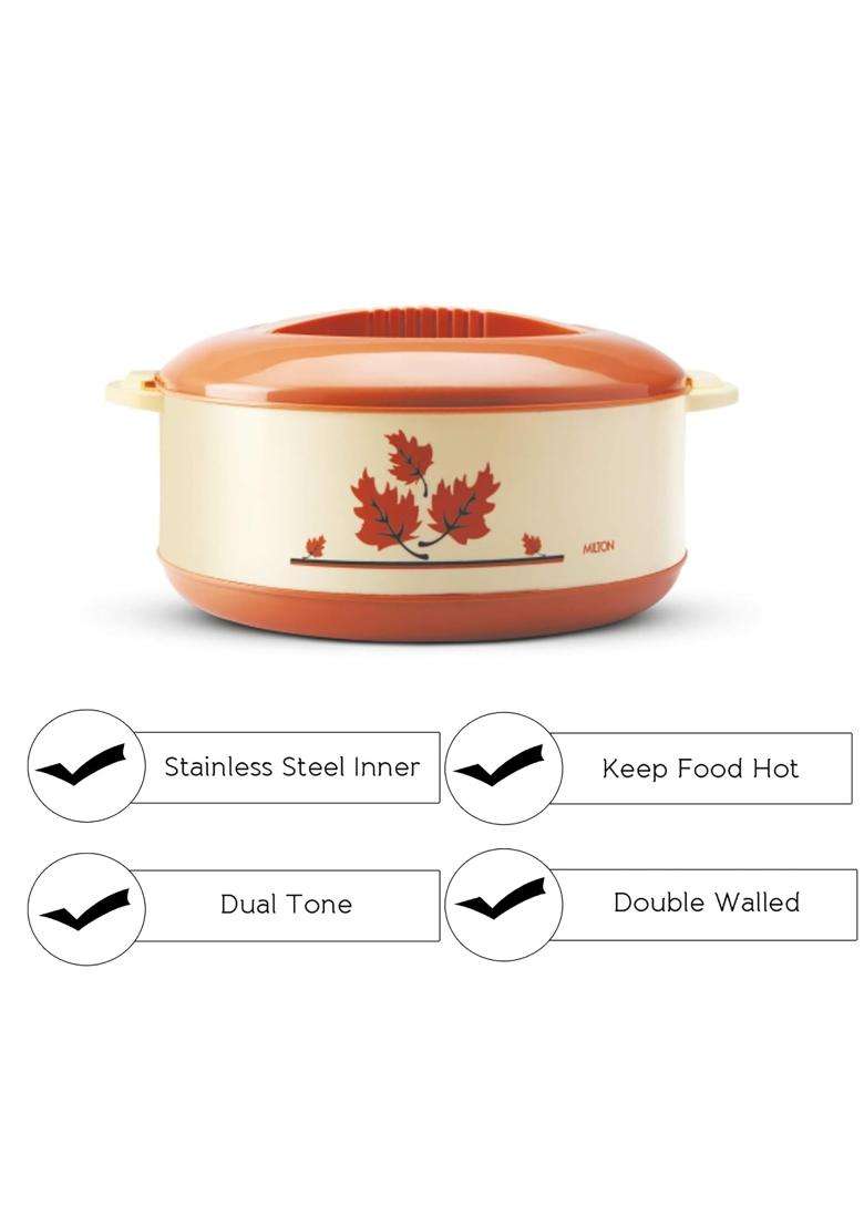 MILTON Orchid 1500 Inner Steel Casserole | 1260 ml | 42.6 fl oz | BPA Free | Insulated | Food Safe - Indya