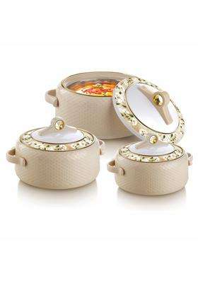 Nayasa Coral Insulated Inner Stainless Steel Casserole | 1000 ml | 33.8 fl oz | 3-Piece Set