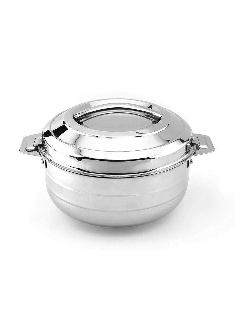 CELLO Lumina Insulated Casserole Hot Pot for Kitchen Silver | 5000 ml | 169.1 fl oz - Indya
