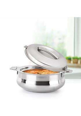 CELLO Bella 2000 Insulated Stainless Steel Casserole Hot Pot Box for Daily Use Silver | 2 L | 2.1 Qt | Food Safe