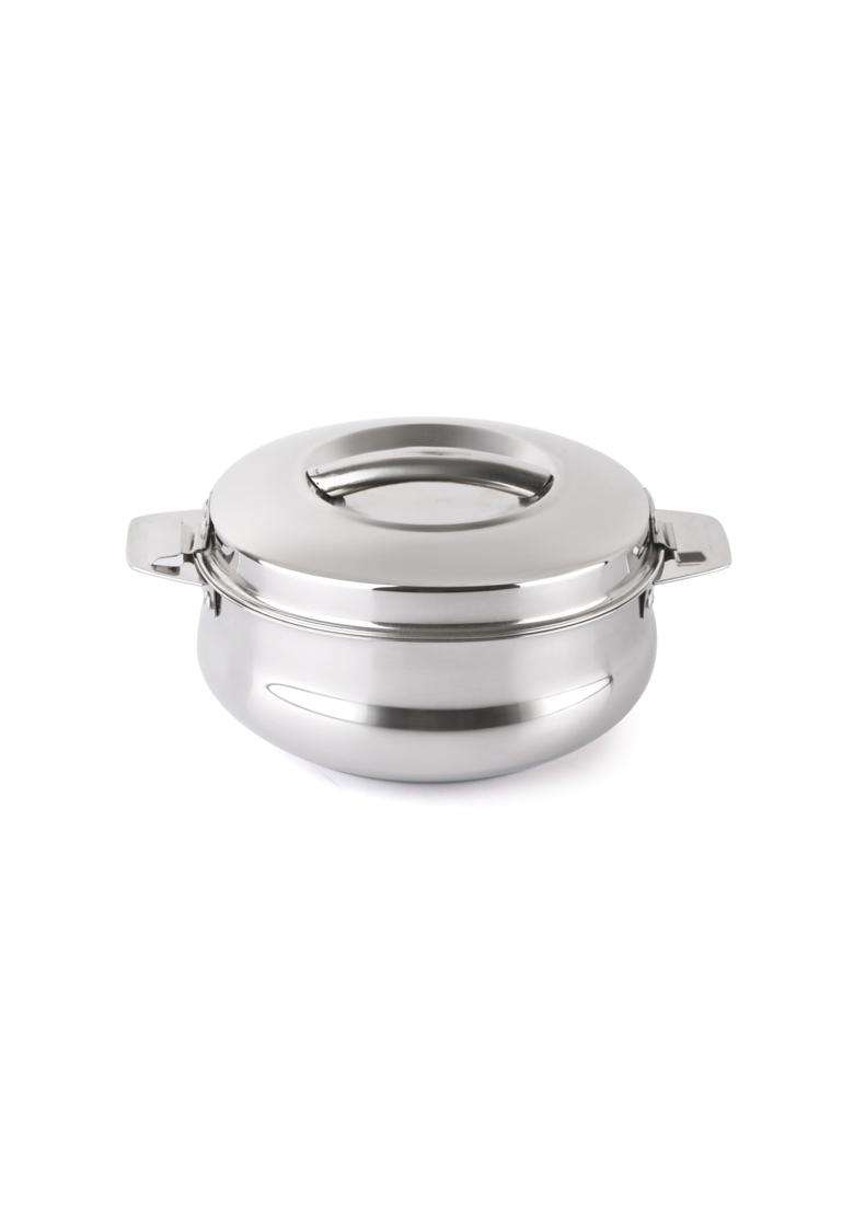 CELLO Bella 2000 Insulated Stainless Steel Casserole Hot Pot Box for Daily Use Silver | 2 L | 2.1 Qt | Food Safe - Indya