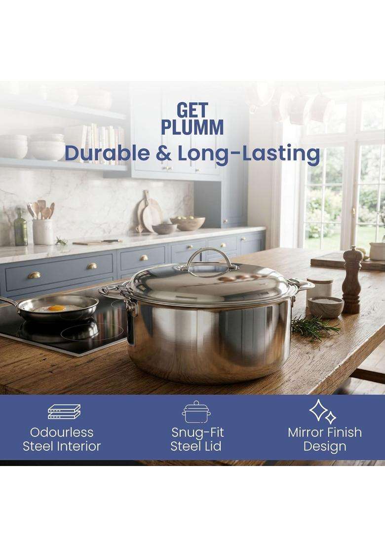 PLUMM GET Plumm Casserole Big Size | 500 ml | 16.9 fl oz | With Lid | Food Safe - Indya