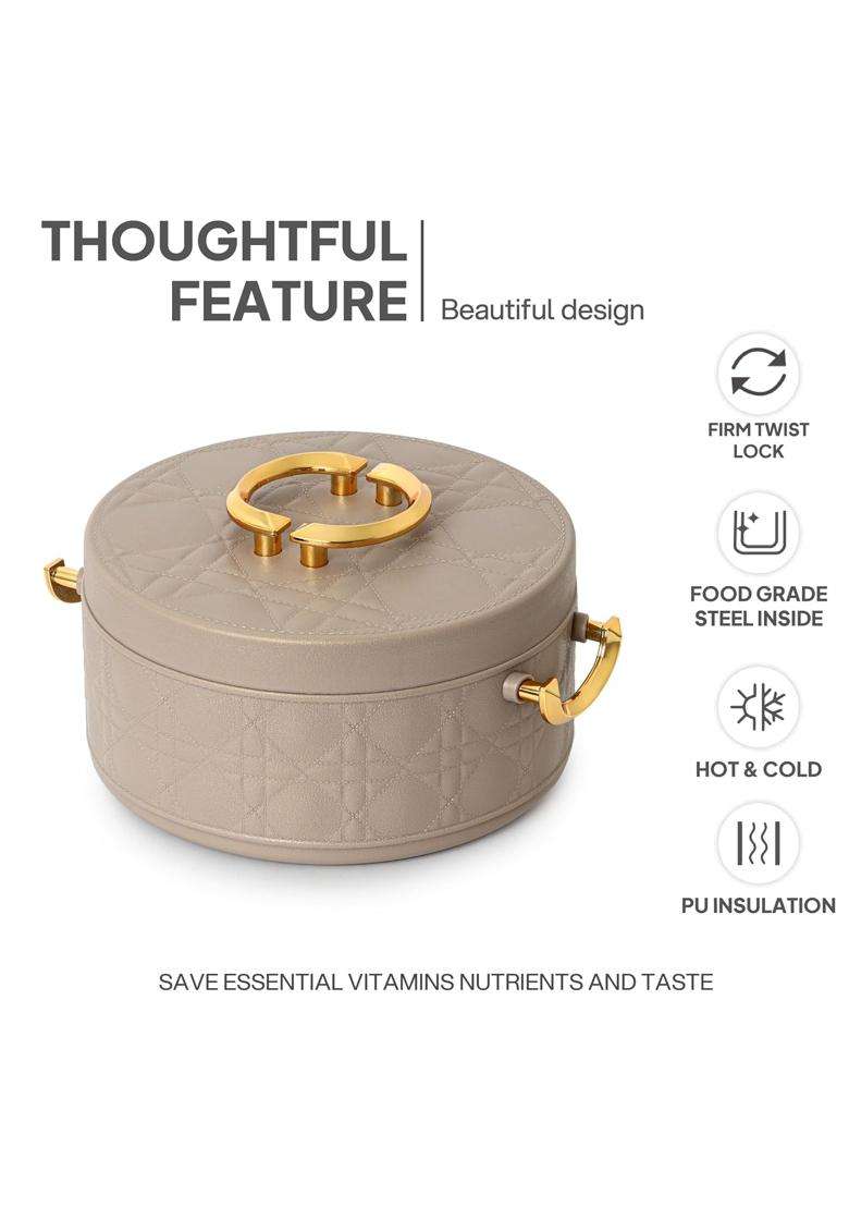 CELLO Ornetto 2000 Insulated Steel Casserole Hot Box for Kitchen Brown | 2000 ml | 67.6 fl oz - Indya