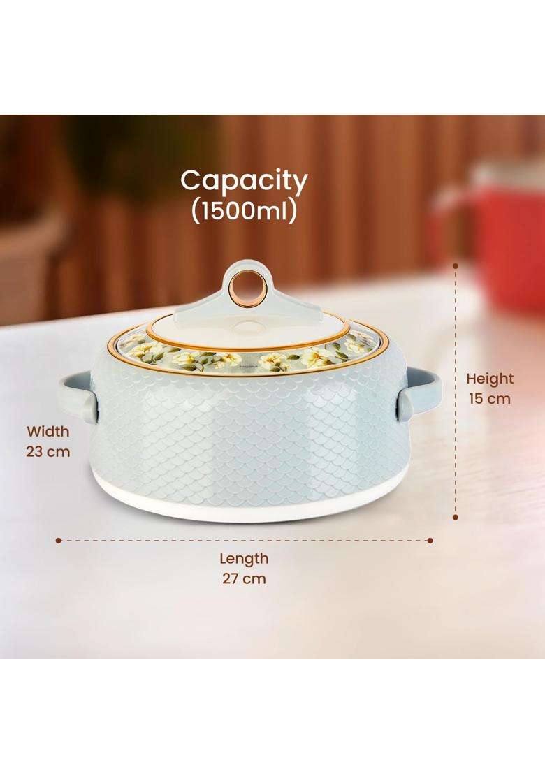 Nayasa Coral Insulated Inner Stainless Steel Casserole | 1500 ml | 50.7 fl oz | With Lid - Indya