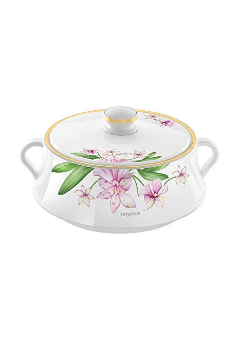 Nayasa Lorenzo Plastic with Stainless Steel Insulated Casserole | 2000 ml | 67.6 fl oz - Indya