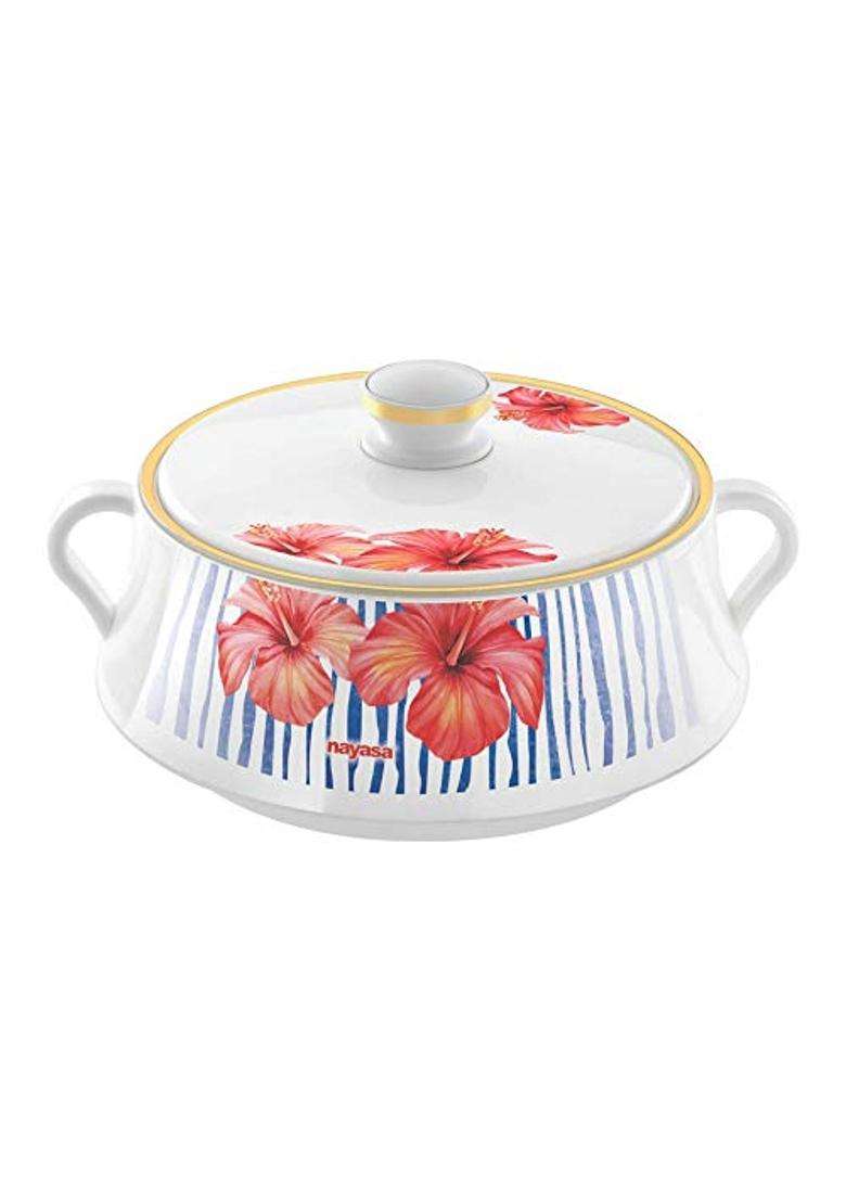 Nayasa Lorenzo Plastic with Stainless Steel Insulated Casserole | 2000 ml | 67.6 fl oz - Indya